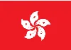 Red flag with white bauhinia flower symbol of Hong Kong