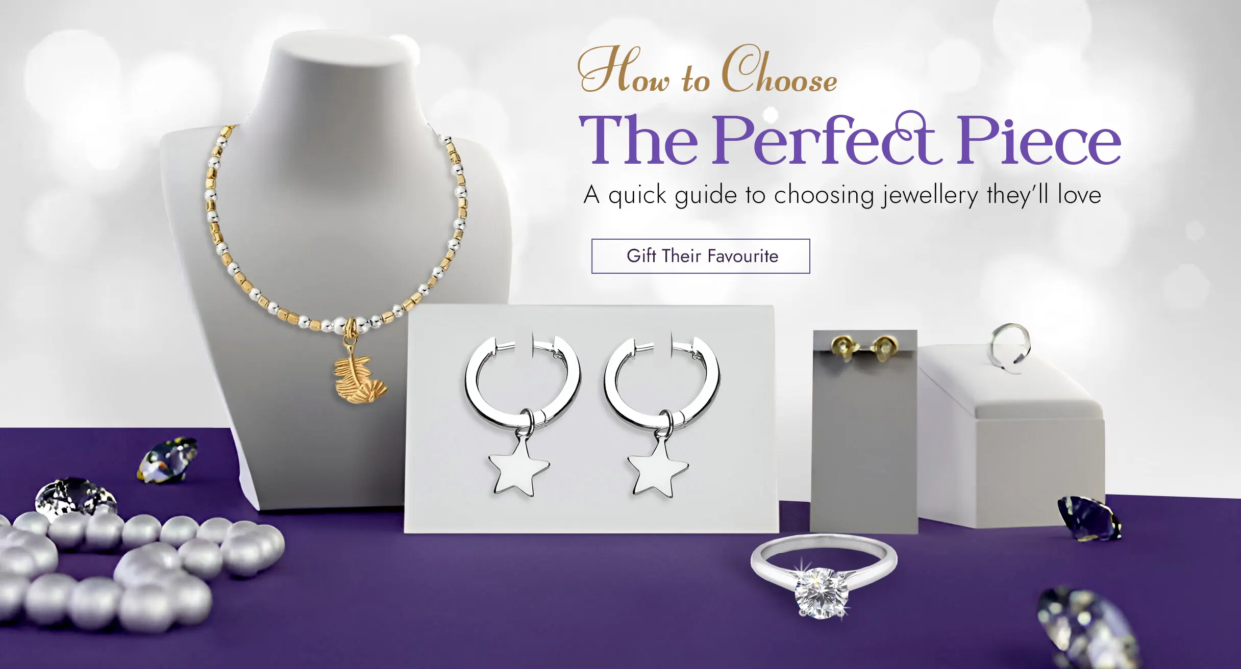 Jewelry Selection Guide with Necklace and Earrings Display