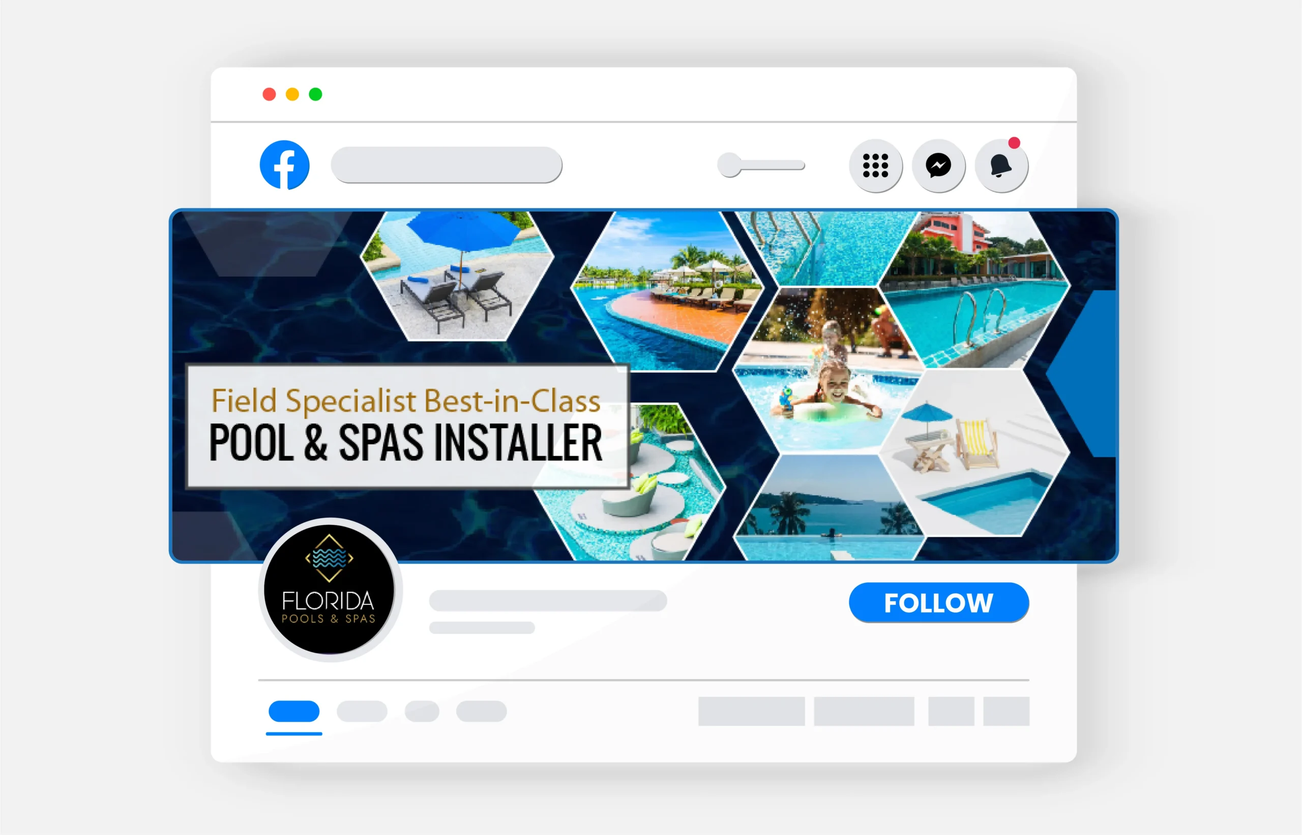 Pool and spas installer service social media banner design