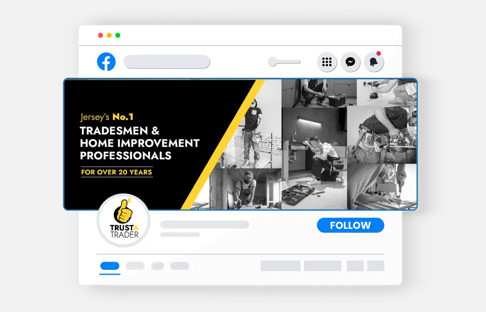 Tradesmen and home improvement services advertisement banner