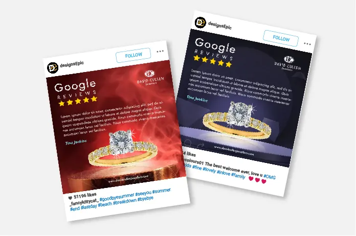 Google reviews of diamond rings with high ratings and feedback