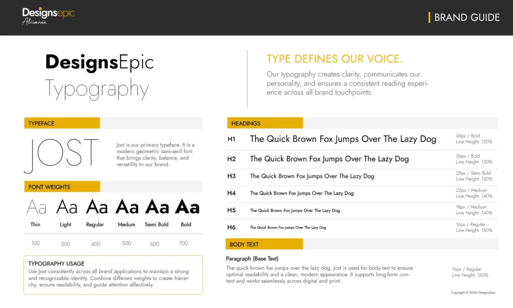 Example Brand Identity Design Typography DesignsEpic